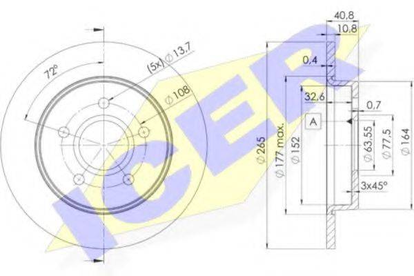 LUCAS ENGINE DRIVE DF4372 гальмівний диск