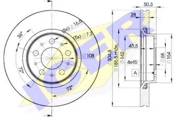 LUCAS DF4053S гальмівний диск