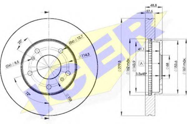 LUCAS ENGINE DRIVE DF4744 гальмівний диск
