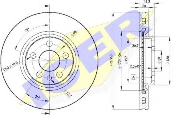 LUCAS DIESEL DF2716 гальмівний диск