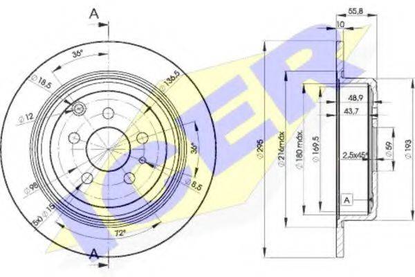 LUCAS DIESEL DF2715 гальмівний диск