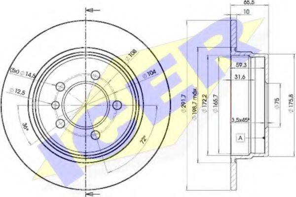 LUCAS ENGINE DRIVE DF4448 гальмівний диск