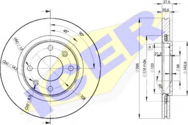 LUCAS DIESEL DF1220 гальмівний диск