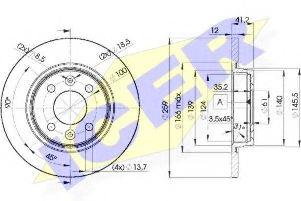 LUCAS TVS DF4381 гальмівний диск