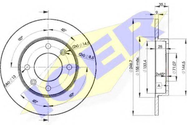 LUCAS DIESEL DF4185 гальмівний диск