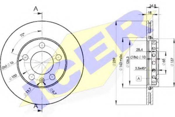 LUCAS DF4253 гальмівний диск