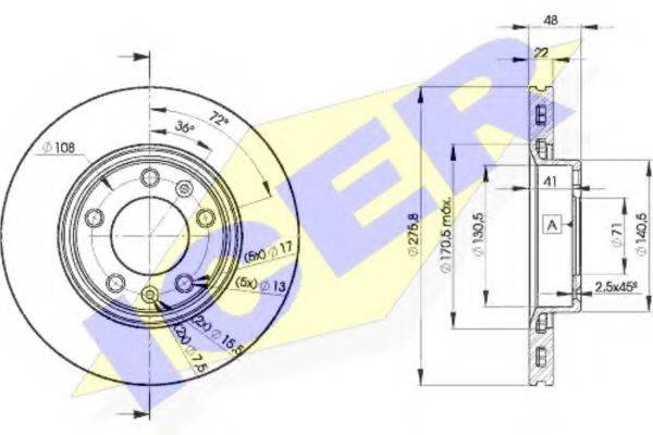 LUCAS CAV DF1222 гальмівний диск