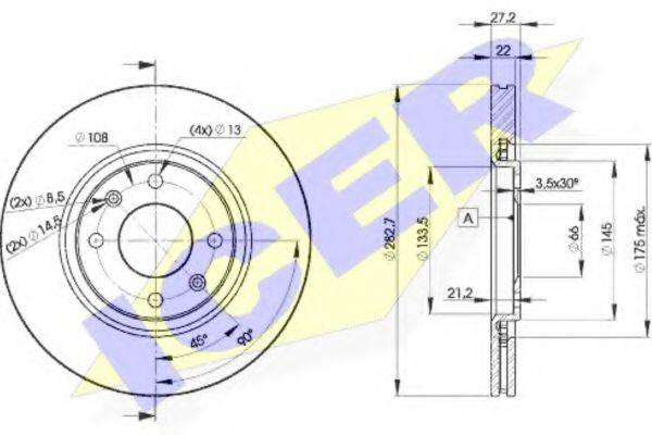 LUCAS DIESEL DF1123 гальмівний диск