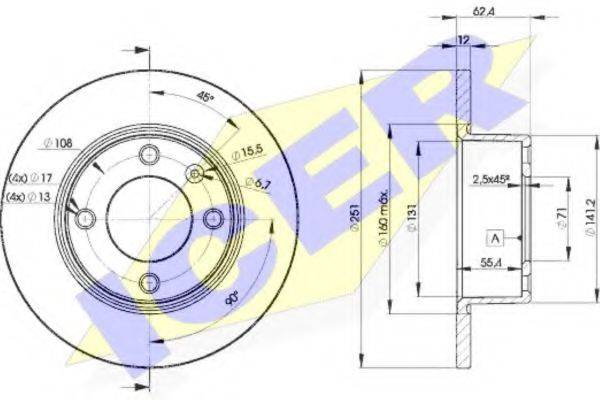 LUCAS ENGINE DRIVE DF2799 гальмівний диск