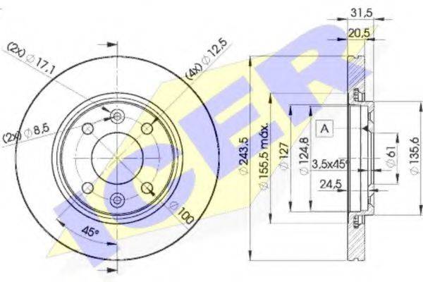 LUCAS ENGINE DRIVE DF1019 гальмівний диск