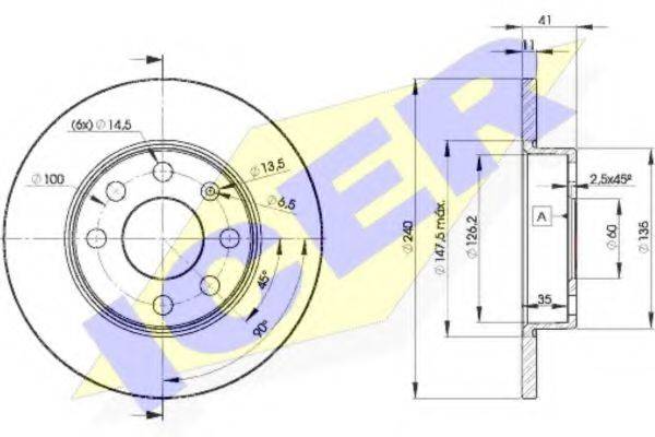 LUCAS DIESEL DF4225 гальмівний диск