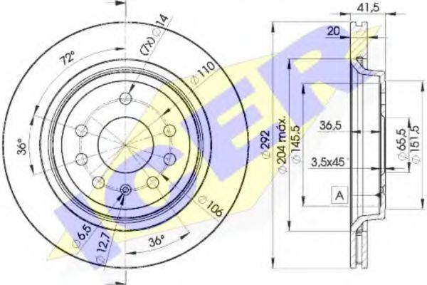 LUCAS CAV DF4284 гальмівний диск