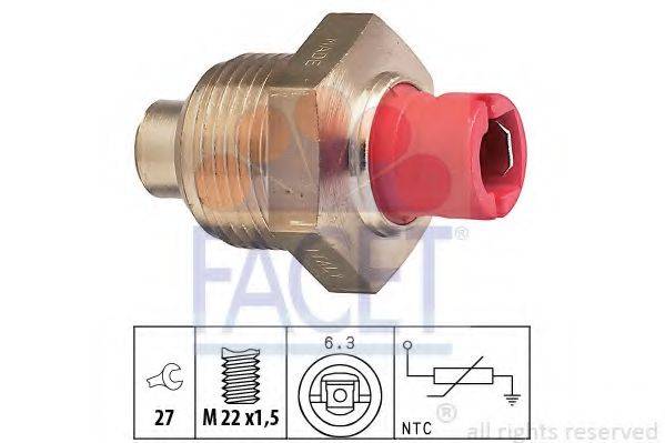 FACET 73087 Датчик, температура олії; Датчик, температура рідини, що охолоджує; Датчик, температура палива