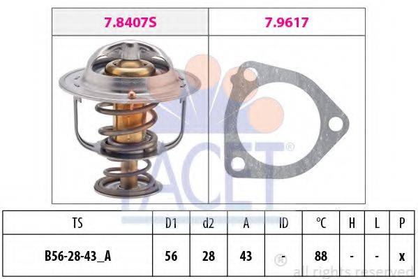 FACET 78407 Термостат, охолоджуюча рідина