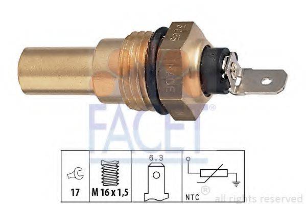 FACET 73083 Датчик, температура олії; Датчик, температура рідини, що охолоджує; Датчик, температура палива