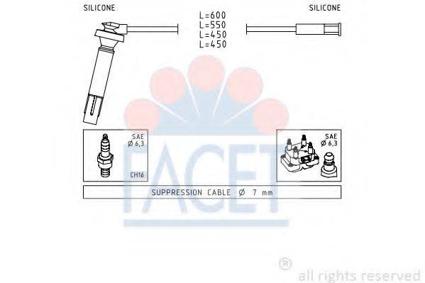 FACET 49814 Комплект дротів запалювання