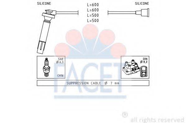 FACET 49817 Комплект дротів запалювання