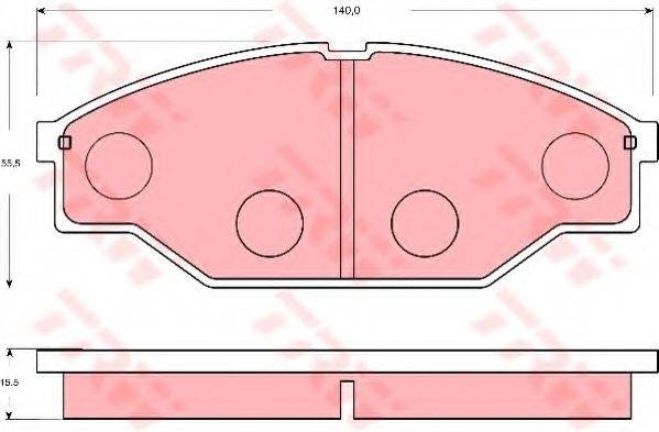 TOYOTA 04465 26140 Комплект гальмівних колодок, дискове гальмо