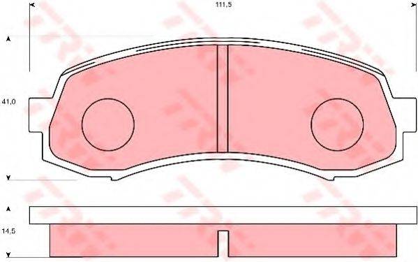 MITSUBISHI MB668539 Комплект гальмівних колодок, дискове гальмо