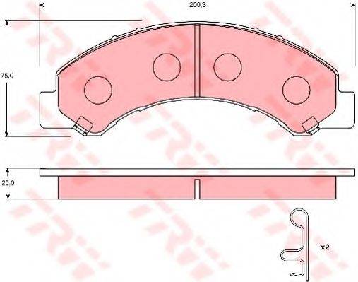 TOYOTA 0446537070 Комплект гальмівних колодок, дискове гальмо