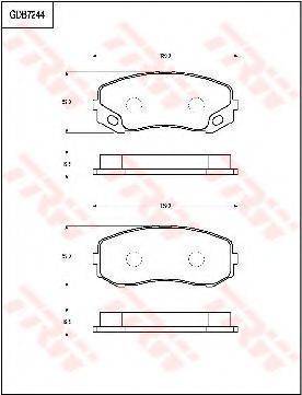 MITSUBISHI MK449108 Комплект гальмівних колодок, дискове гальмо