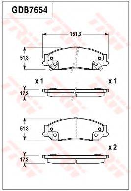 TOYOTA 0446506040 Комплект гальмівних колодок, дискове гальмо