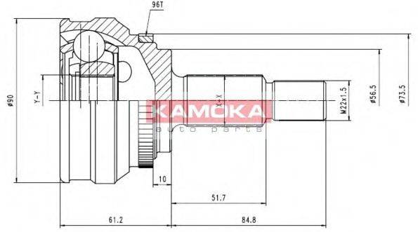 KAMOKA 6566 Шарнірний комплект, приводний вал