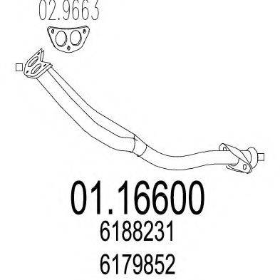 WALKER 14980 Труба вихлопного газу