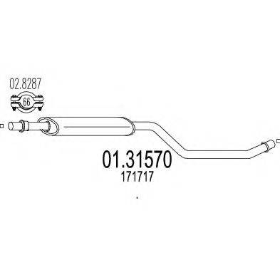 ROSI 12875 Передглушувач вихлопних газів