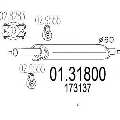 BOSAL 190-225 Передглушувач вихлопних газів