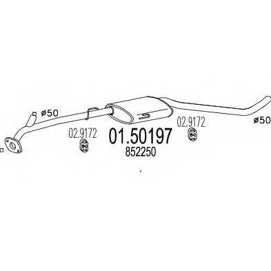 WALKER 22620 Середній глушник вихлопних газів