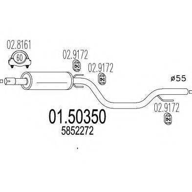 TIMAX 260889 Середній глушник вихлопних газів