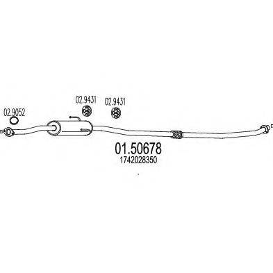 TOYOTA 1742028350 Середній глушник вихлопних газів