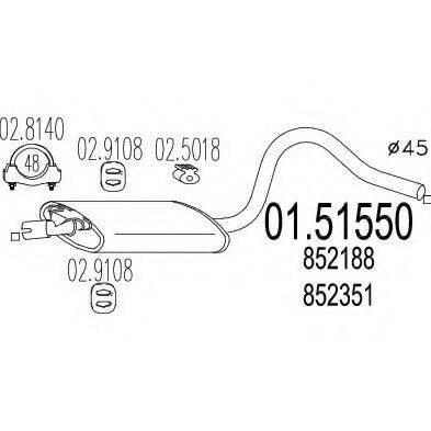 CIA 1428 Середній глушник вихлопних газів