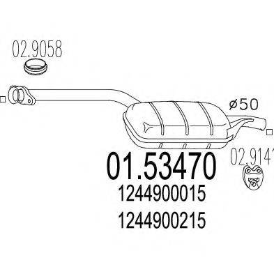 WALKER 13190 Середній глушник вихлопних газів