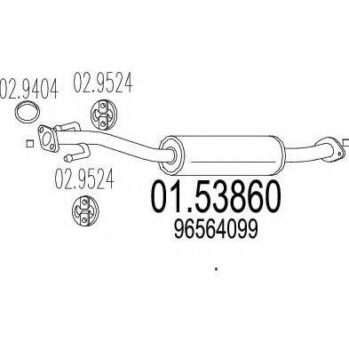ROSI 36507 Середній глушник вихлопних газів