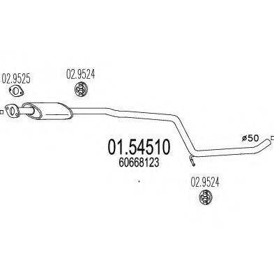 WALKER 22820 Середній глушник вихлопних газів