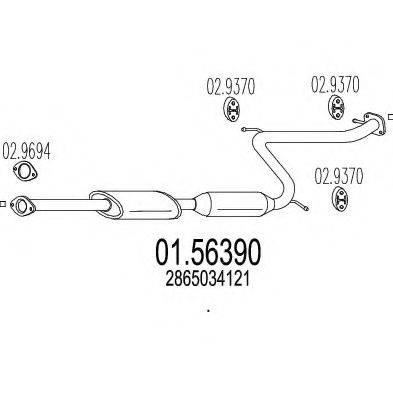 ROSI 22457 Середній глушник вихлопних газів