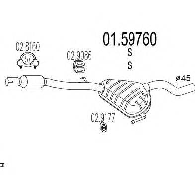 ROSI 41406 Середній глушник вихлопних газів