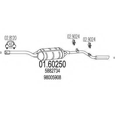TIMAX 250002 Глушник вихлопних газів кінцевий