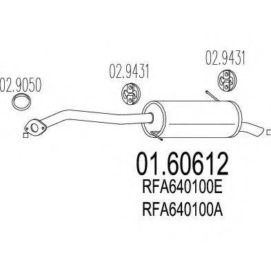MAZDA RFA640100A Глушник вихлопних газів кінцевий