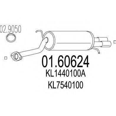 BOSAL 171-207 Глушник вихлопних газів кінцевий
