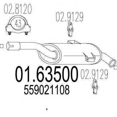TIMAX 210366 Глушник вихлопних газів кінцевий
