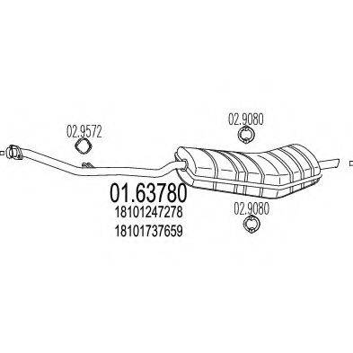 WALKER 70049 Глушник вихлопних газів кінцевий
