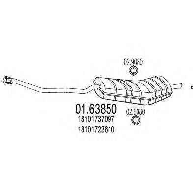 TIMAX 260052 Глушник вихлопних газів кінцевий