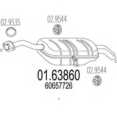 ROSI 41566 Глушник вихлопних газів кінцевий