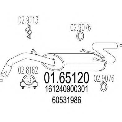 CISAM 153611 Глушник вихлопних газів кінцевий