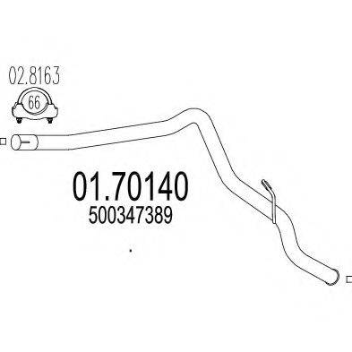 FIAT 500347389 Труба вихлопного газу