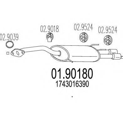 ROSI 11187 Глушник вихлопних газів кінцевий