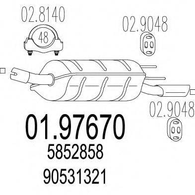 TIMAX 210588 Глушник вихлопних газів кінцевий